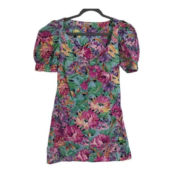 stradivarius Little Heaven Floral Print Sweetheart Neckline Puffsleeve Minidress - Picture 2 of 16